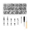 Metal Spikes And Studs Kit For Diy Punk Clothing Jackets Belts Crafts