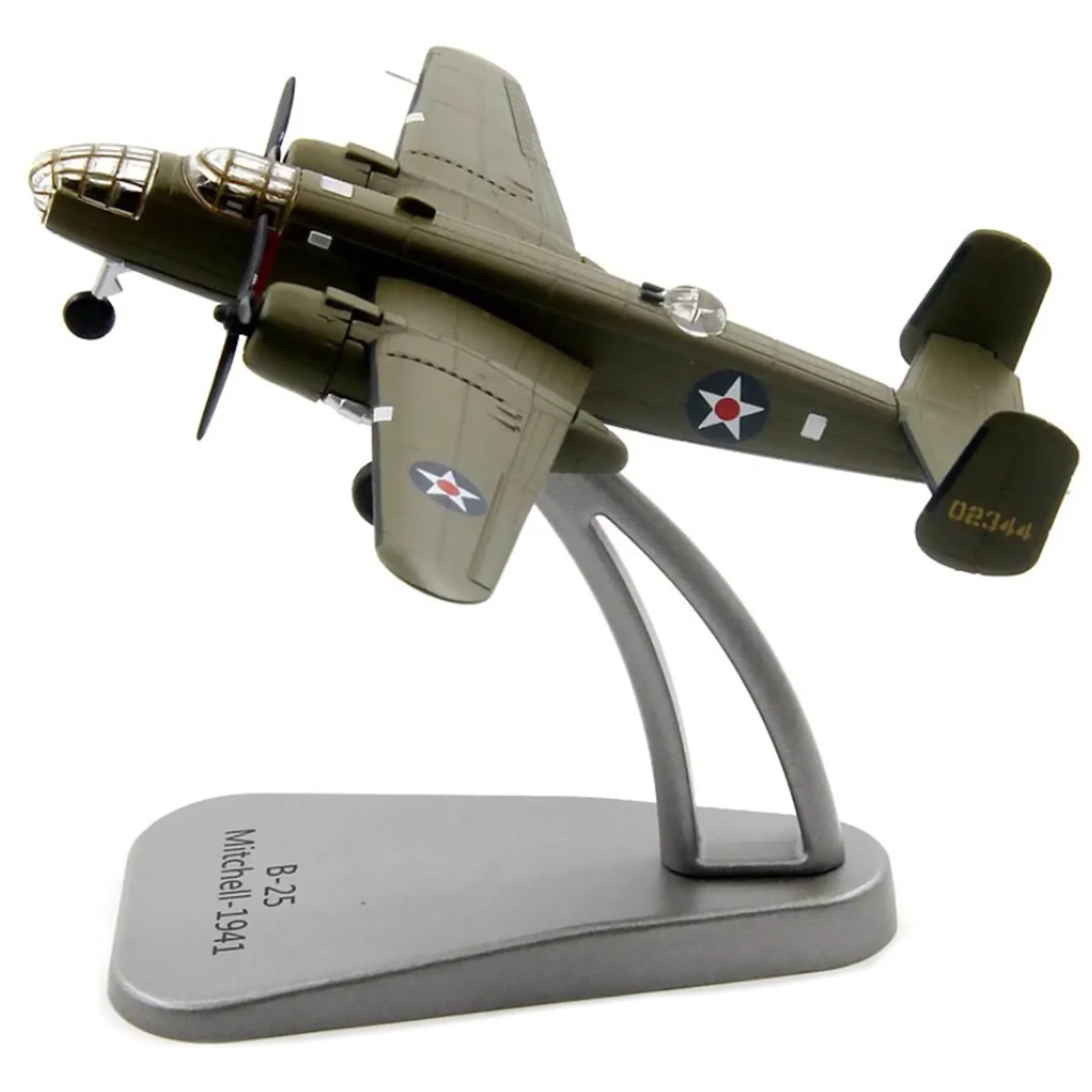 Army Green 1/144 Scale B-25 Bomber Mitchell Alloy Aircraft Model