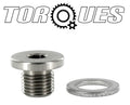M10x1.0 Round Head Port Plug in Stainless Steel with Washer