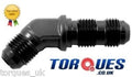 AN -4 (AN4 AN 4) 45 Degree Forged Bulkhead Fitting Black