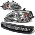 For 99-00 Honda Civic Black Front Grill+chrome | Built Supply Co