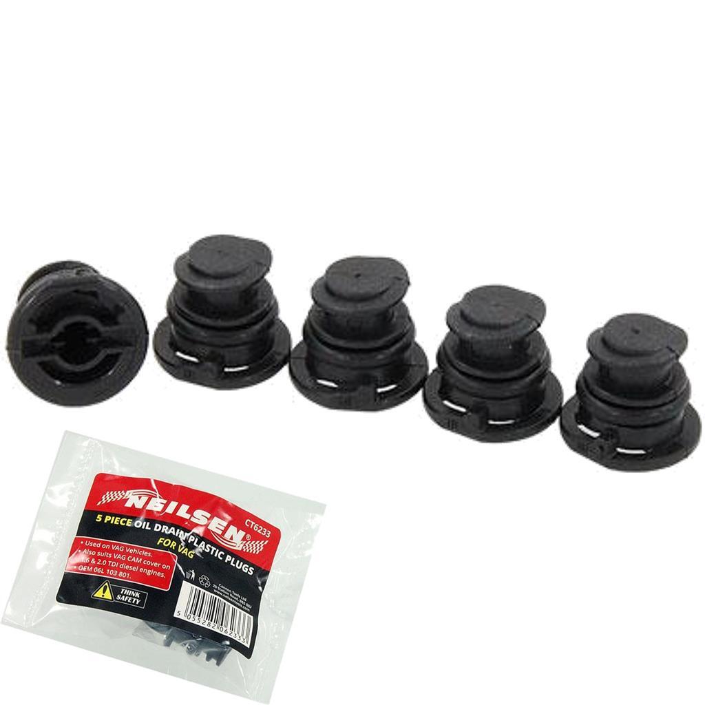Neilsen 5pc Oil Drain Plastic Sump Plugs