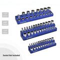 WORKPRO 3PC Magnetic Socket Organizer Set Metric Socket Holder 1/4" 3/8" 1/2" Dr