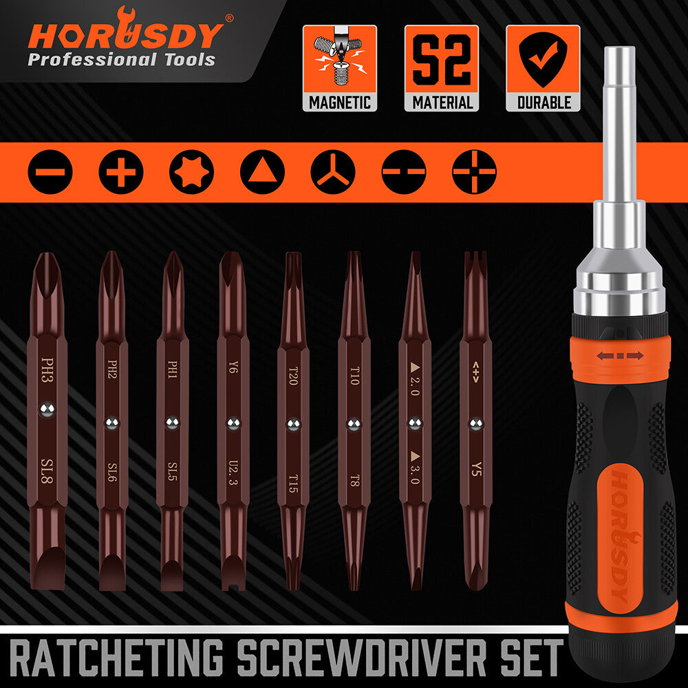 18in1 Ratchet Screwdriver Set Magnetic Security Bits Ball Lock