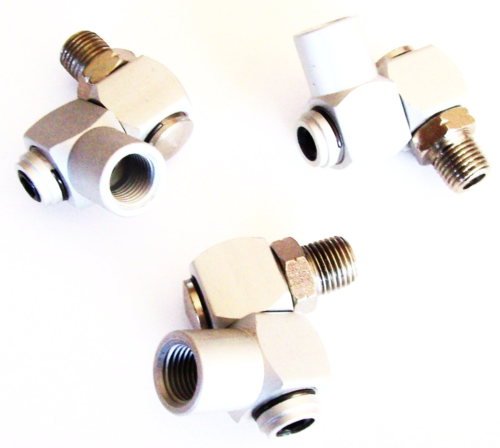 3 Industrial Aluminum Air Swivel Fitting Connectors