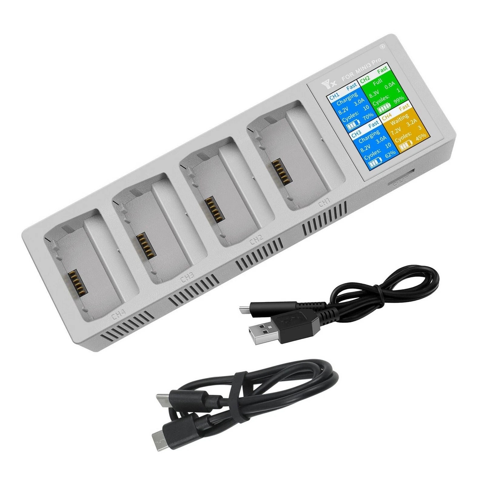 For Dji Mini 3 Pro Drone 4 In 1 Battery Charger Digital Display
