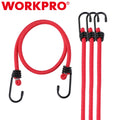 Workpro 4-pack Bungee Cord Alloy Hook Heavy Duty 24-in Strap Strong
