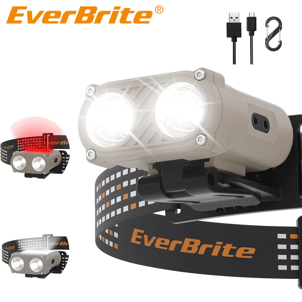 EverBrite Rechargeable Headlamps 2-in-1 LED Adjustable Head Lamp