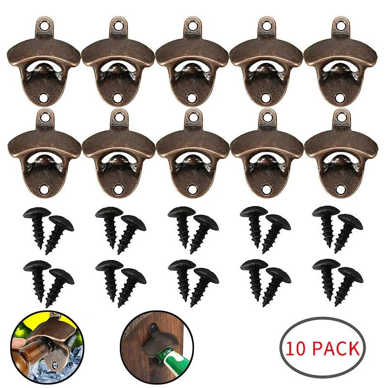 Durable Metal Wall Mount Beer Bottle Opener For Crown-shaped Bottles