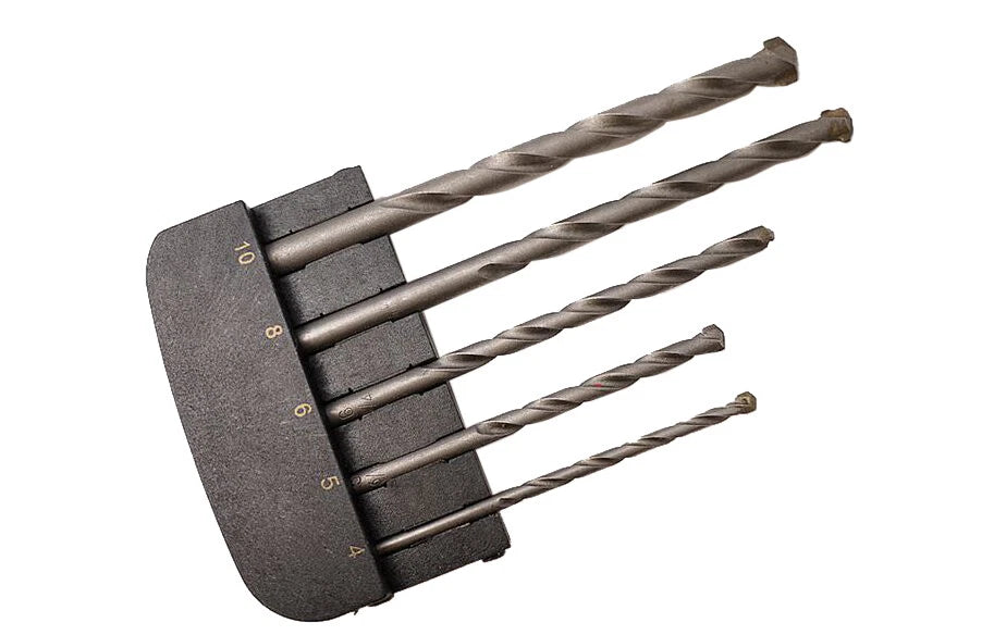 4-10mm 5pc Masonry Drill Bits Set Drillbits Drilling Brick, Cinder Block &amp; Tile
