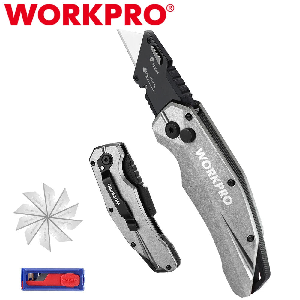 Workpro Heavy Duty Folding Utility Knife Quick Change Blade Razor