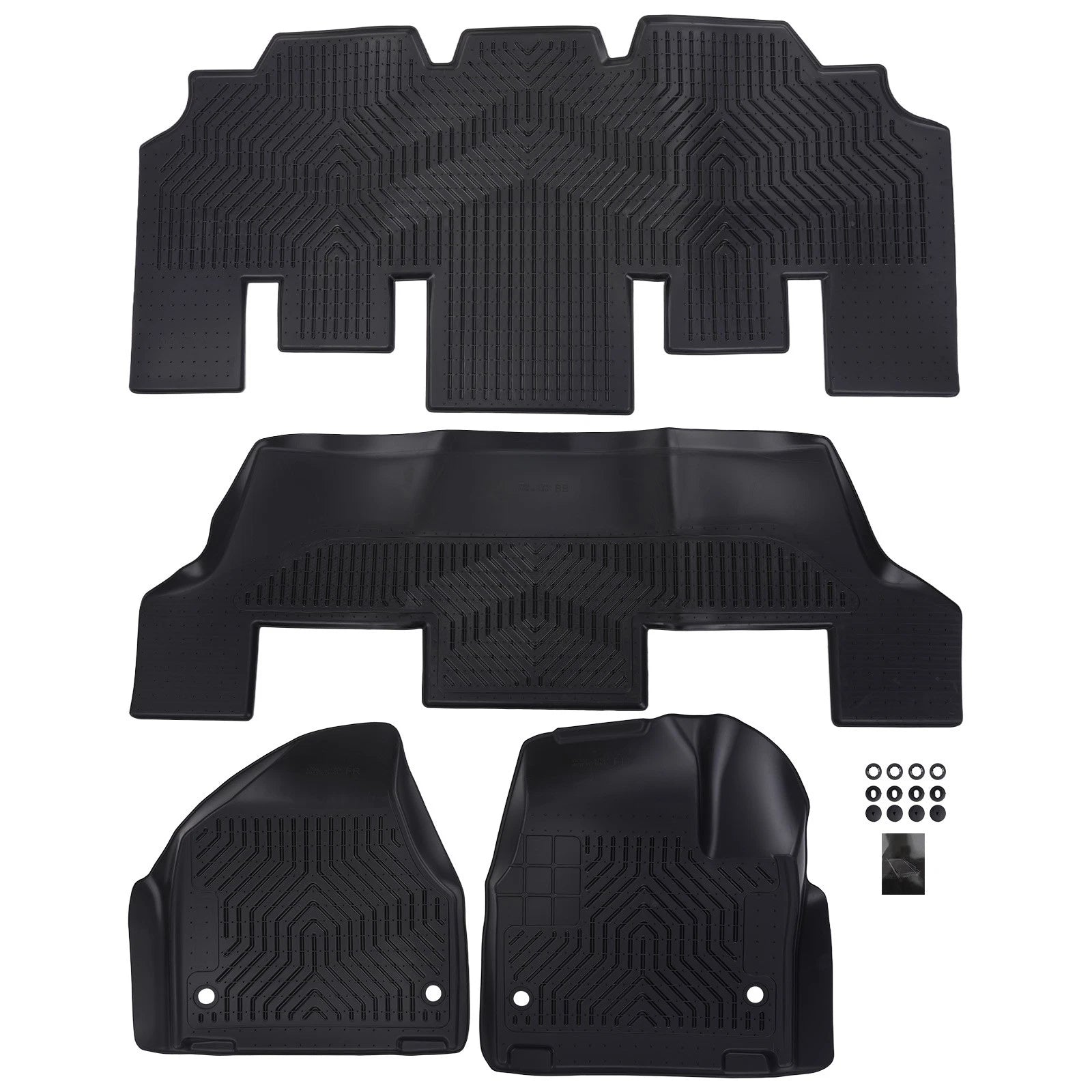 Carpet Floor Mats for Chrysler Pacifica 2017-2025 Heavy Duty TPE Black Car Mat
