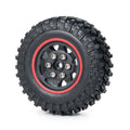 4pack 1:24 Rc Rubber+abs Beadlock Wheels Tires For Axial Scx24 90081