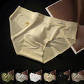 Men's Seamless Briefs With 3d Pouch Ice Silk Satin Underwear Thin