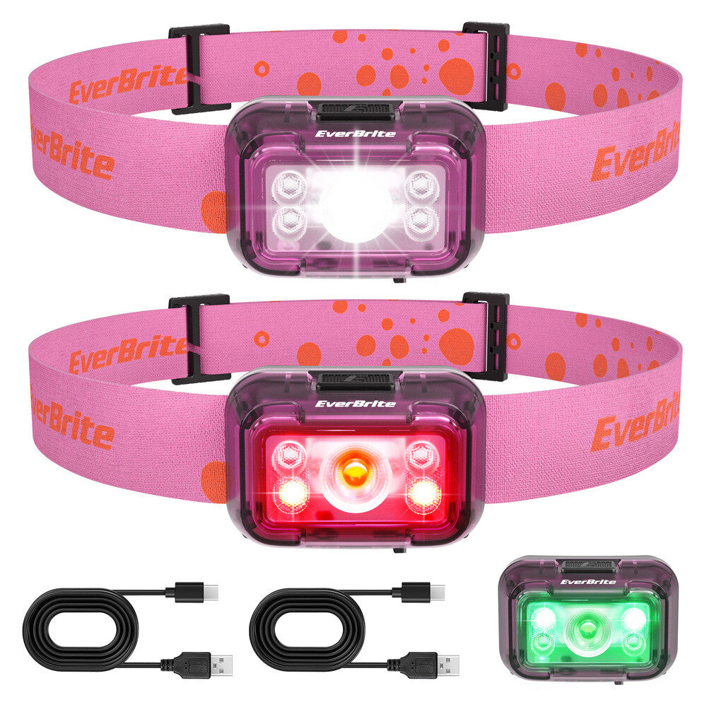EverBrite 2 Pack Rechargeable LED Headlamp 120° Adjustable LED