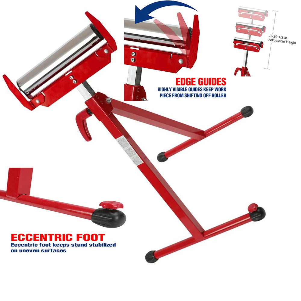 Workpro Heavy Duty Folding Roller Stand Height Adjustable W/250 Lb