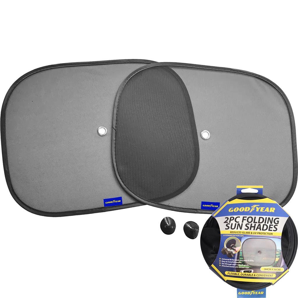 Goodyear 2pc Car Sun Shade Shield Cover