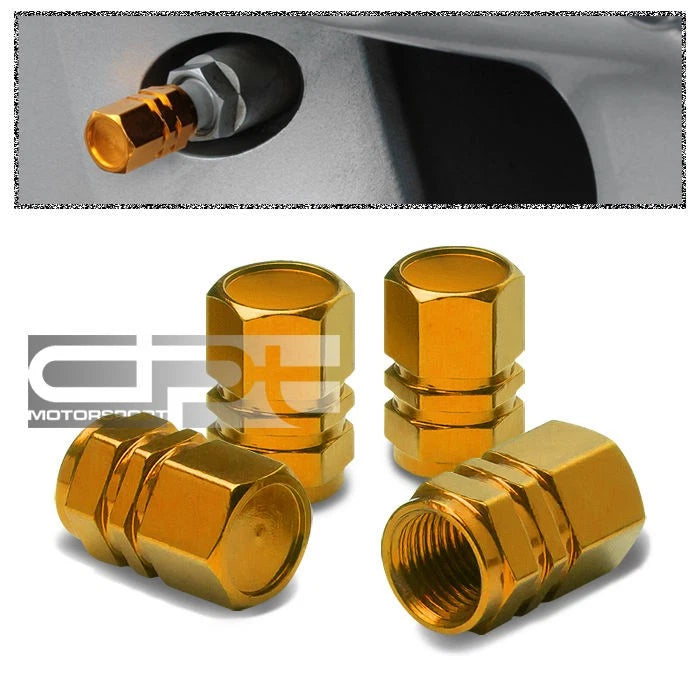 Aluminum Tire/rim Valve Air Port Dust Cover Stems Cap/caps Rt059 Gold