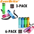 EverBrite 3Pack/6Pack/9Pack Mini LED Aluminum Flashlight Glow IN Dark