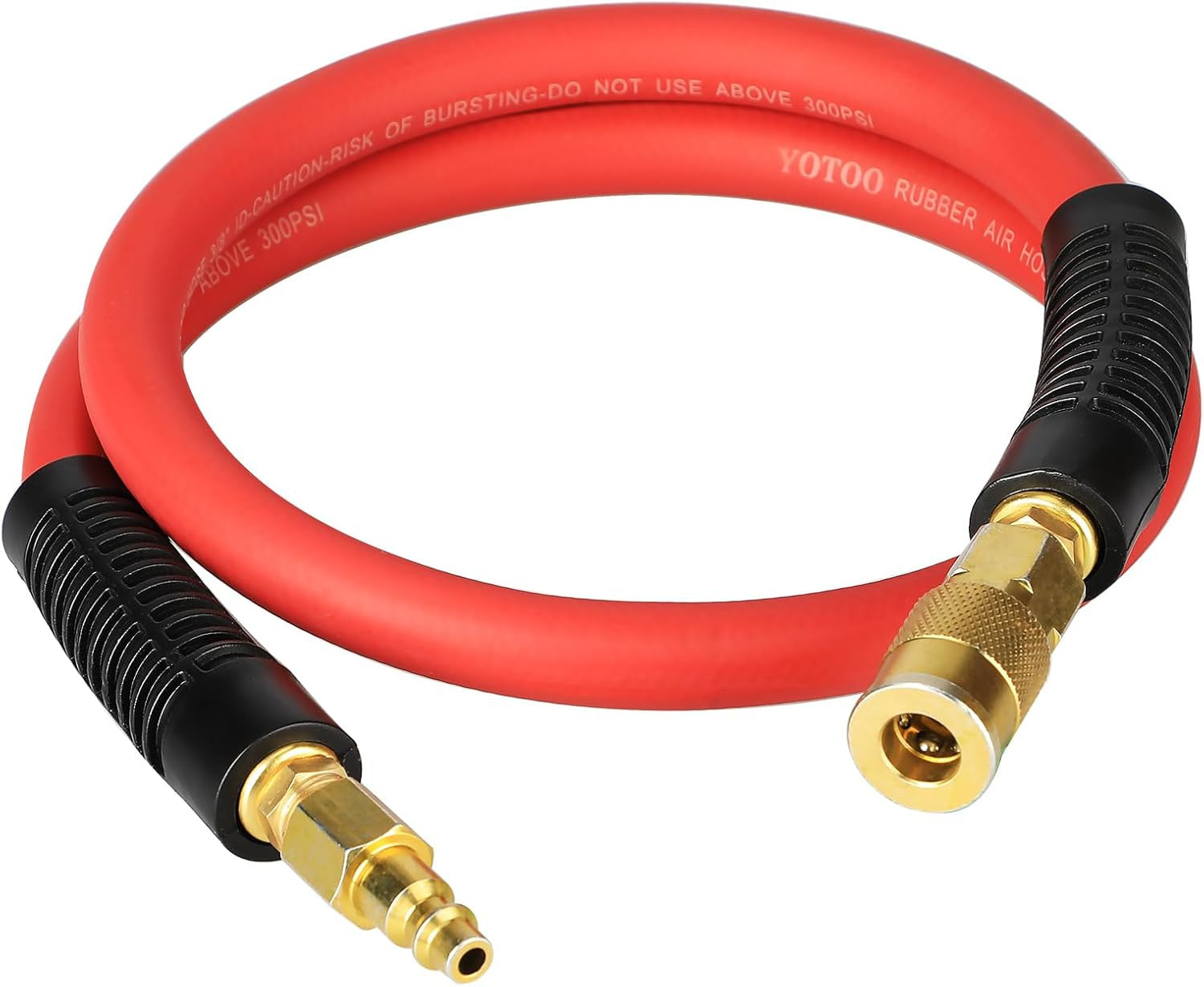 Heavy Rubber Short Air Hose 3/8-Inch by 3-Feet, 300 Psi Lead in Air