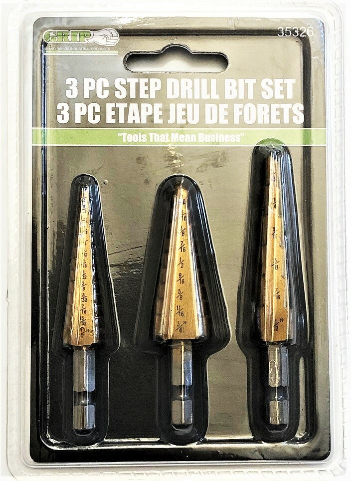 Grip Quick Change Hex Shank Titanium Step Drill Bit Set