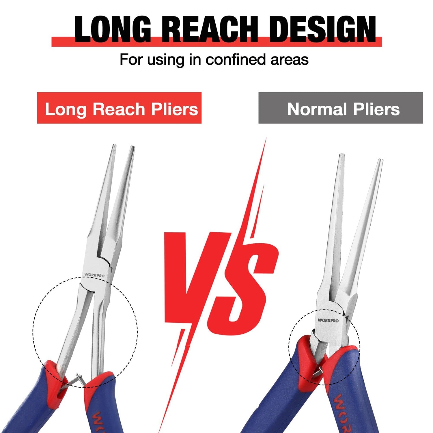 WORKPRO 7-Inch Long Reach Needle Nose Pliers by WORKPRO
