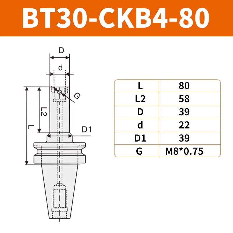 Ckb4 Boring Shank Bt30 Cnc Milling Machine Tool Holder