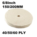 6/8 inch Buffing Wheel for Polishing 5/8 inch Arbor White 40/50/60 PLY