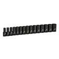 Capri Tools 3/8 In. Drive Semi-deep Impact Socket Set, 6-point,