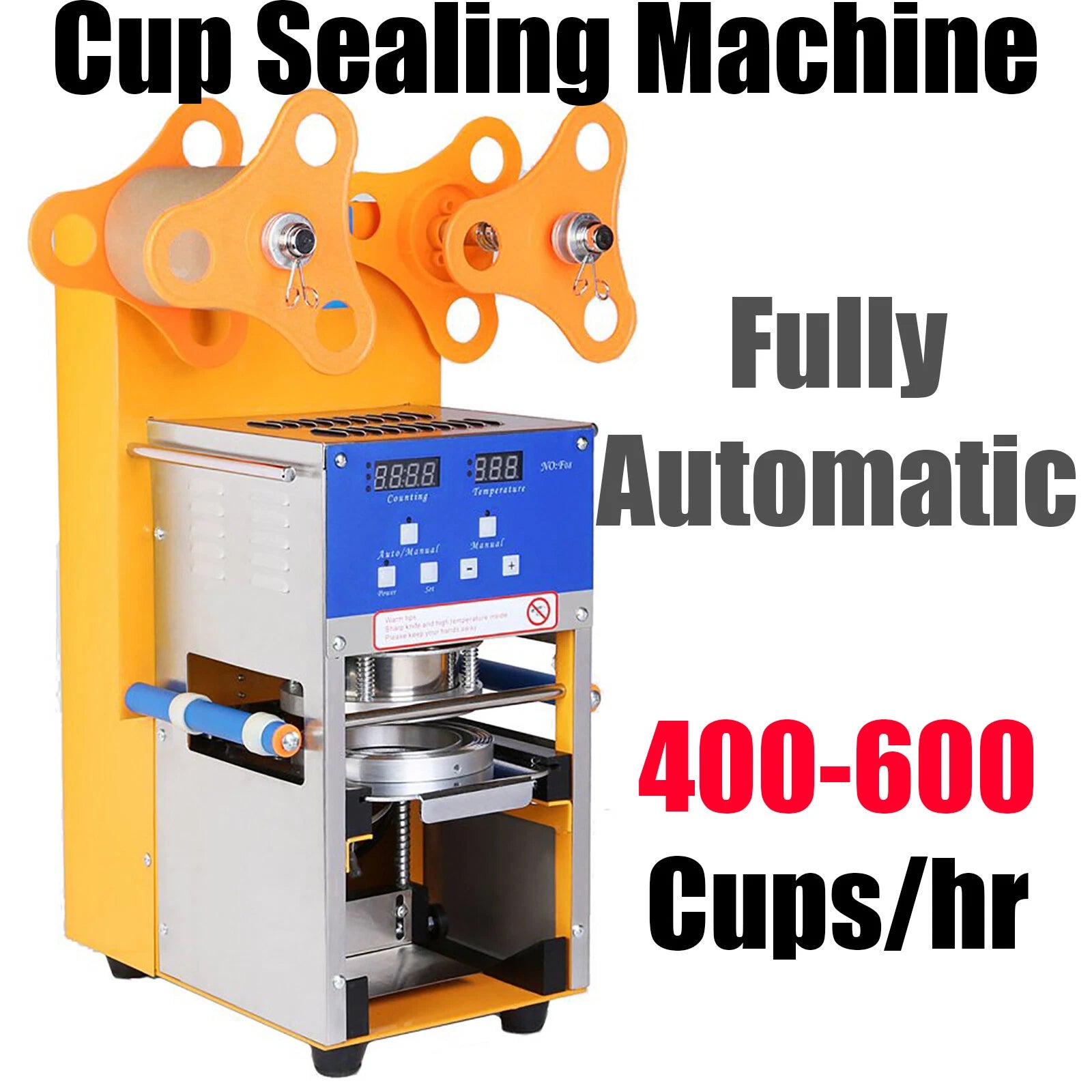 Fully Automatic Cup Sealer Sealing Machine 400-600 Cup/hr Boba Coffee