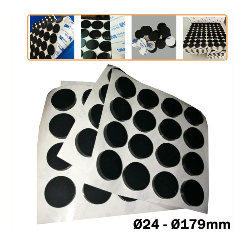 Silicone Rubber Feet Self Adhesive Pads Black Round Ant