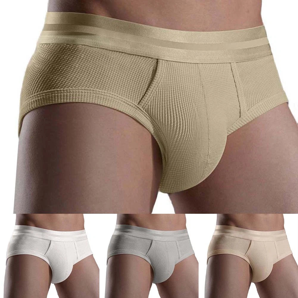 Men Breathable Low Waist Underpants Comfortable Cotton Spandex Blend