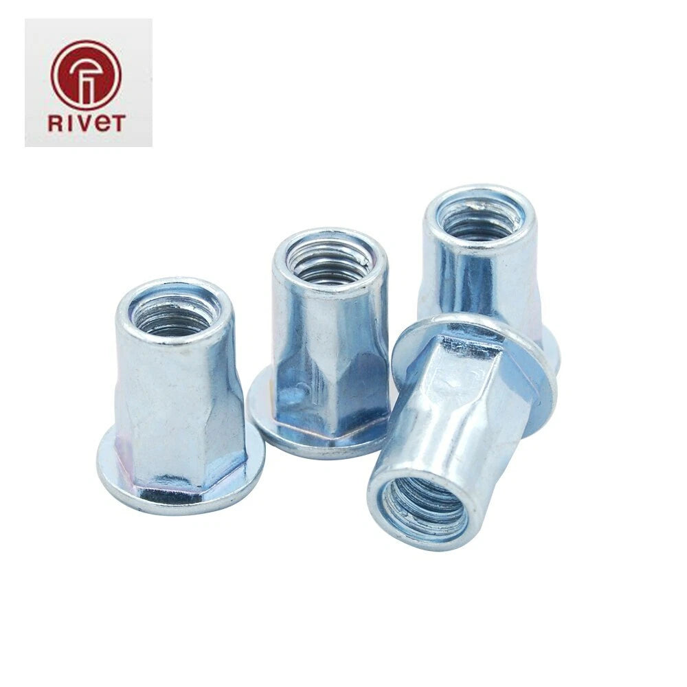 Carbon Steel Flat Head Semi Hexagon Light Body Insert Open End Rivet