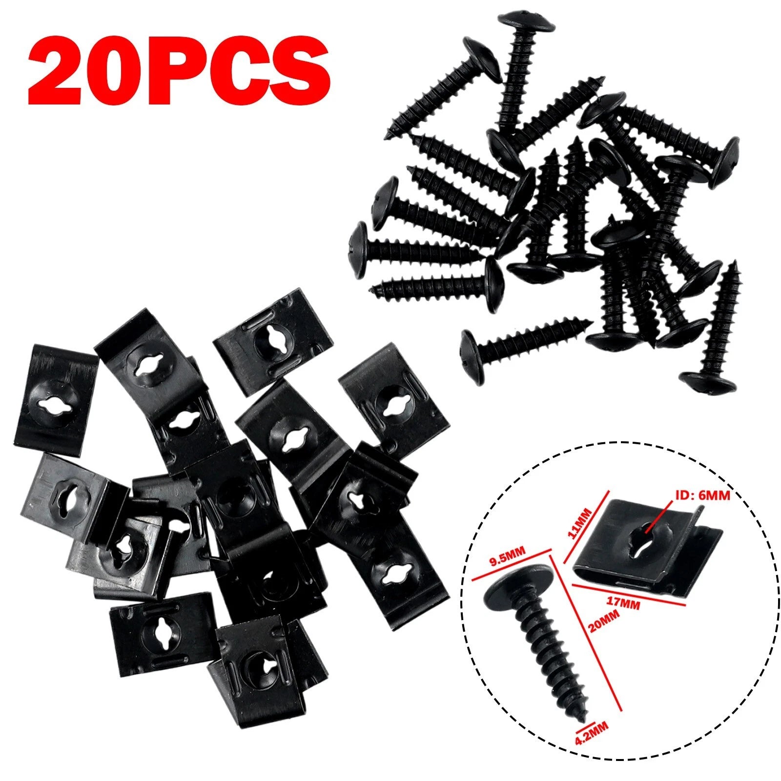 U-type Clips Car Bumper Fender Trim Metal Panel Fasteners Parts High