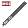 9" x 8 TPI Morse CTR Carbide Tipped Heavy Duty Reciprocating Saw Blade - 5 Pack