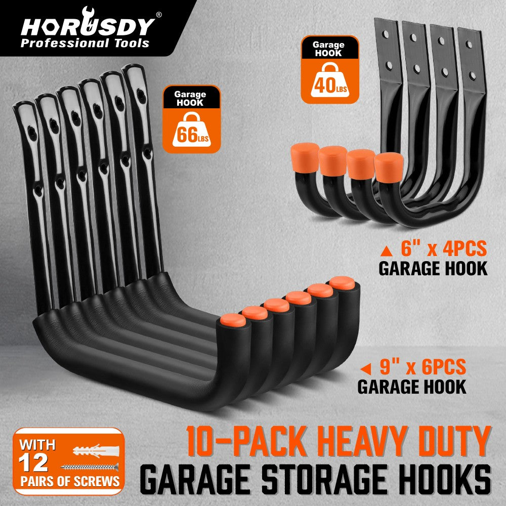 10PC Garage Utility Hooks 9" & 6” Wall Hook for Bikes Kayak and