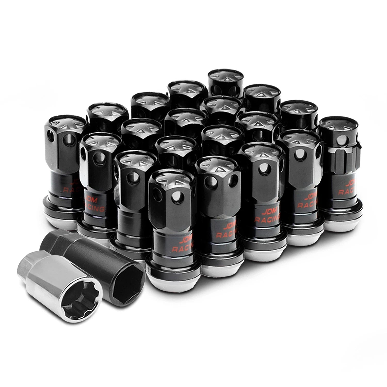 Aluminum Silver 16 Lug+4 Rim Lock Nuts+adapter M12x1.25 22mm Od/45mm