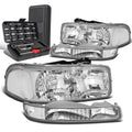 For 1999-2007 Gmc Sierra Chrome Clear Signal Headlights+bum<wbr/>per