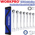 WORKPRO 7PC Ratcheting Combination Wrench Set 72 Teeth