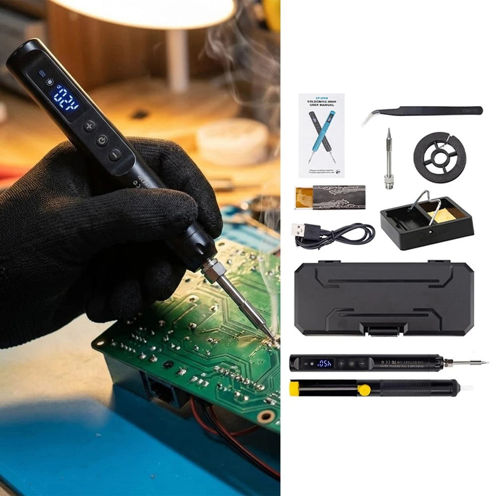 Lightweight Cordless Soldering Iron Kit With Lcd Screen And Multiple
