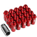 J2 7075 Forged Aluminum M12x1.5 5cm Open-end Lug Nut Set W/adapter Red