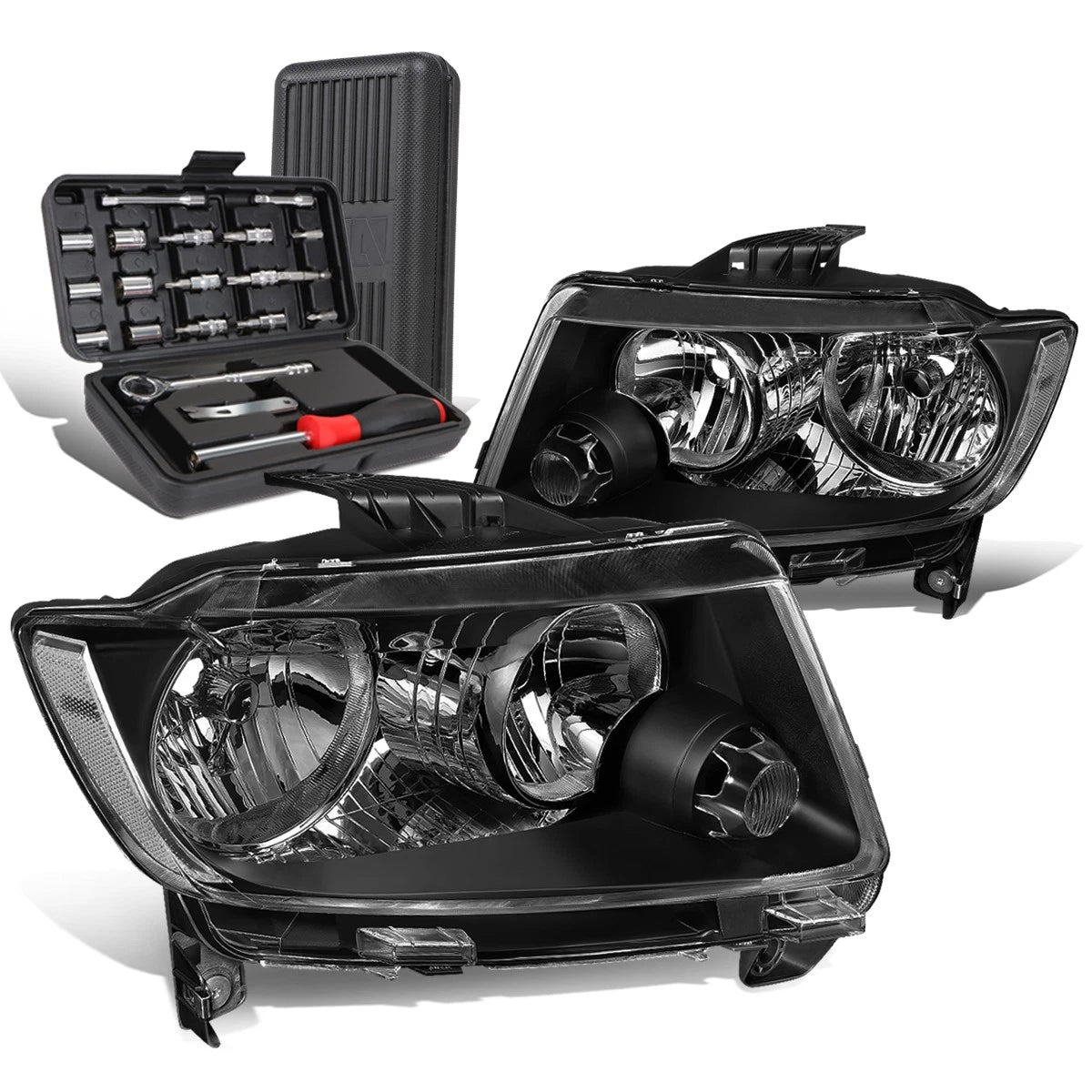 For 2011-2013 Grand Cherokee Pair Black/clear | Built Supply Co