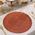 Round Paper Placemat Set With Tassels For Stylish For Dining Table