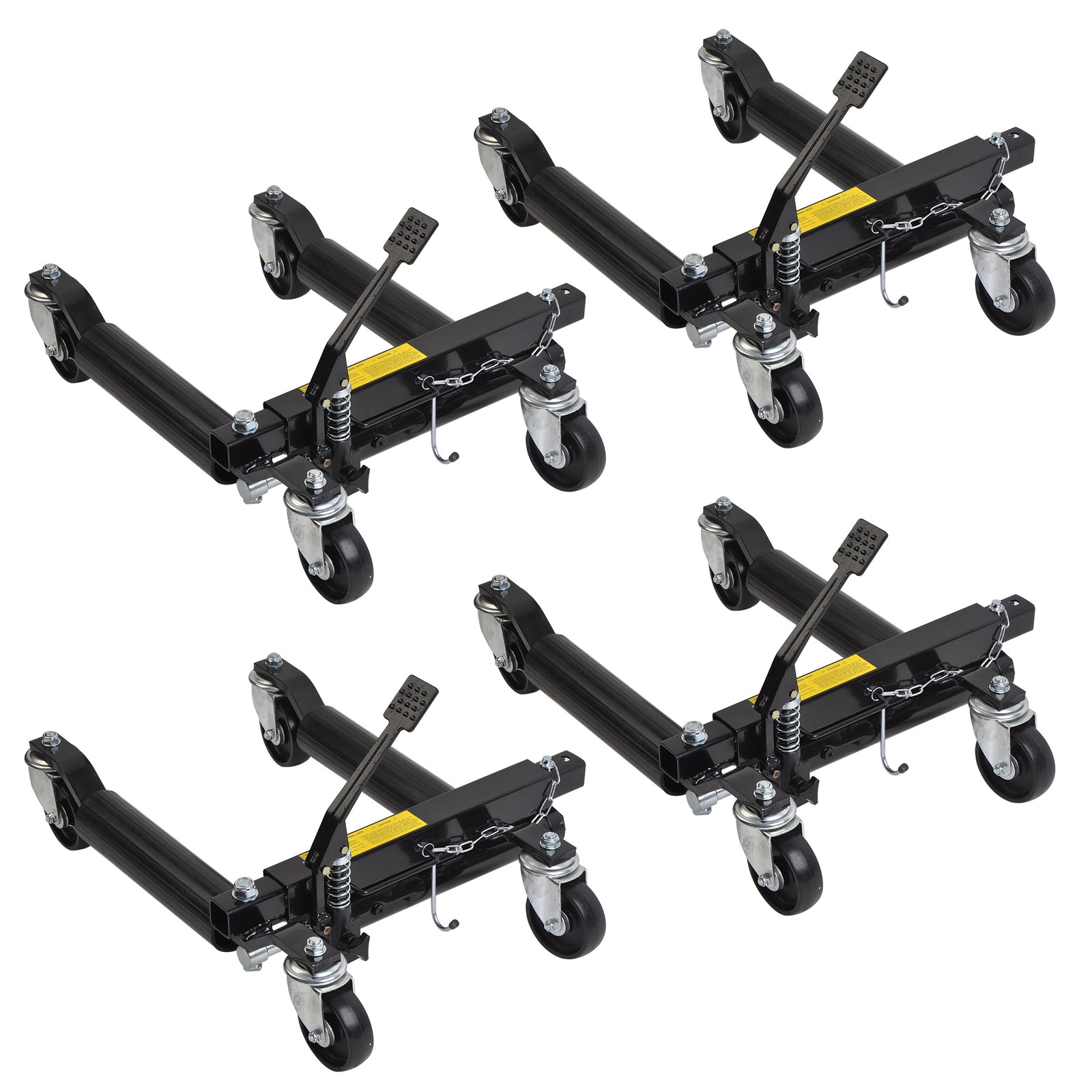 4x 1500lbs Hydraulic Positioning Jack 12" Wheel Dolly Lift Vehicle