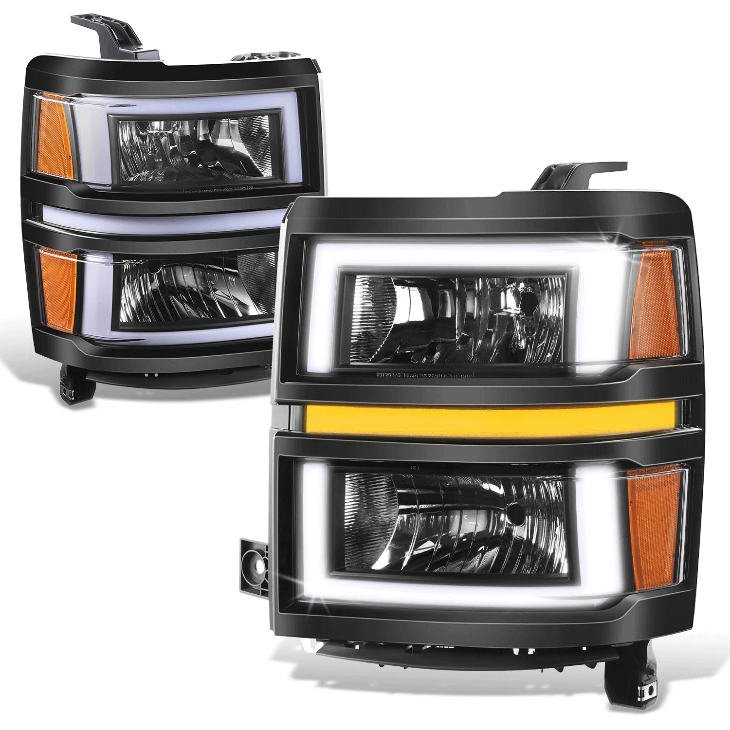 Fit 14-15 Chevrolet Silverado 1500 Black/amber 3d | Built Supply Co