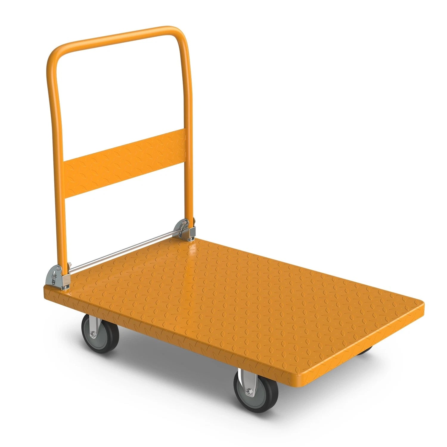 33.6" X 35.4" X 32.6" 990lbs Yellow Foldable Platform Truck Dolly