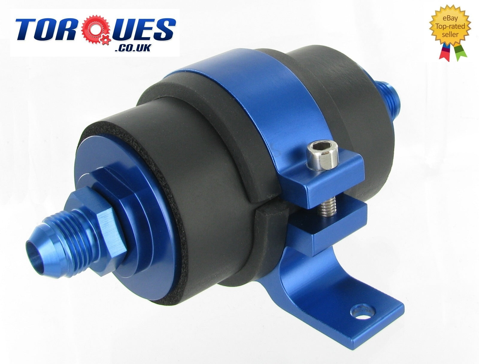 An-8 (an8 Jic-8) Blue Anodised High Flow Billet Fuel Filter 30 Micron