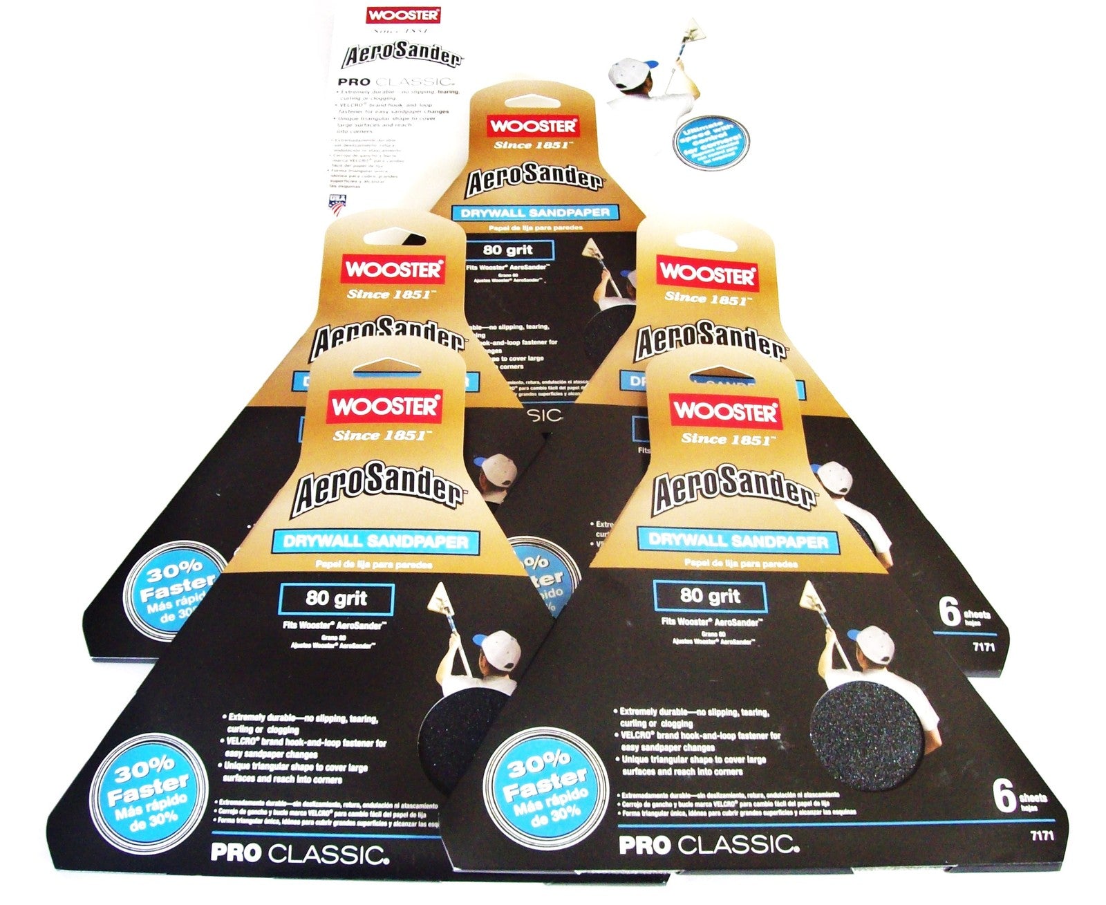 5 Packs 30 Sheets Wooster Aero Sander Drywall Sandpaper