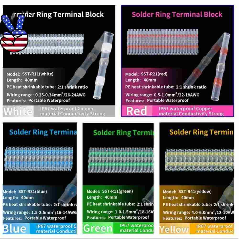 Waterproof Solder Seal Sleeve Heat Shrink Wire Connectors Terminal