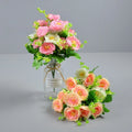 Silk Tea Rose Fake Flower Bouquet 7 Heads 30cm For Tabletop And